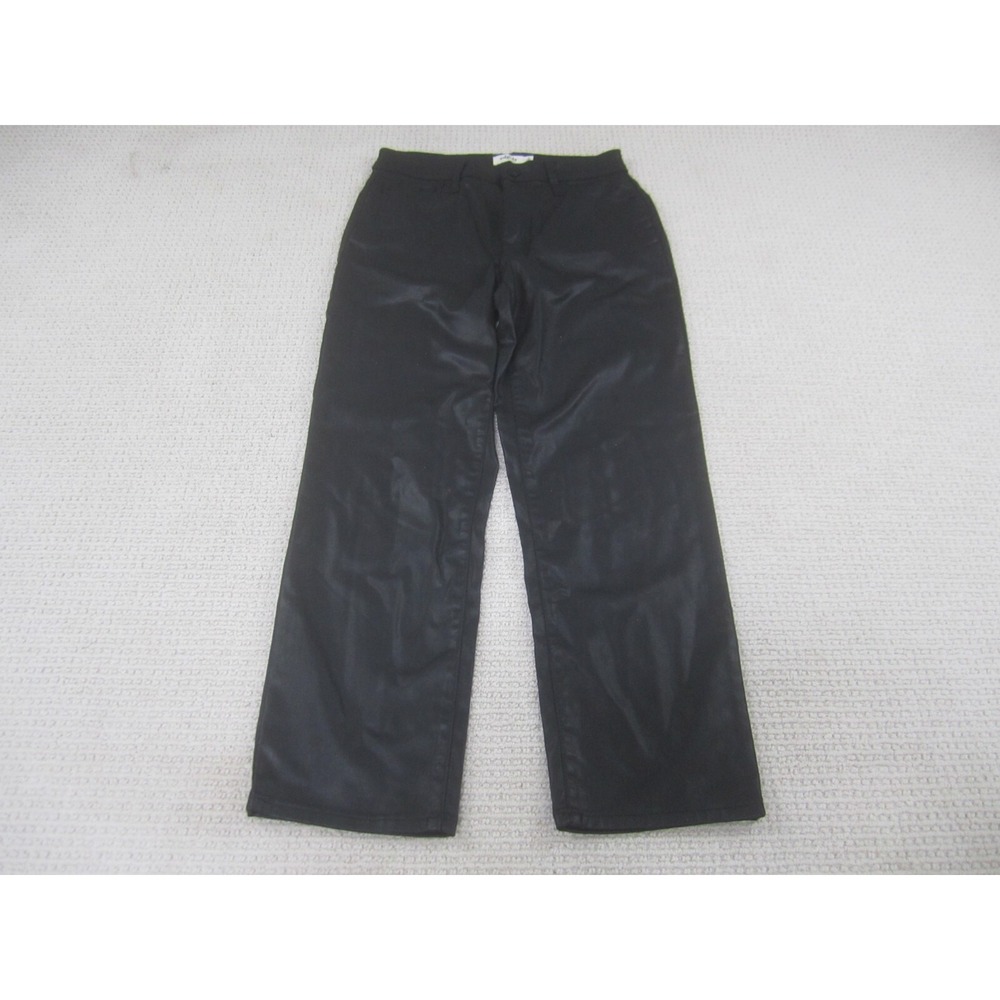 Edgely Pants Womens 10 Reg Black Slim Straight Fit Ankle High Rise Modal Poly